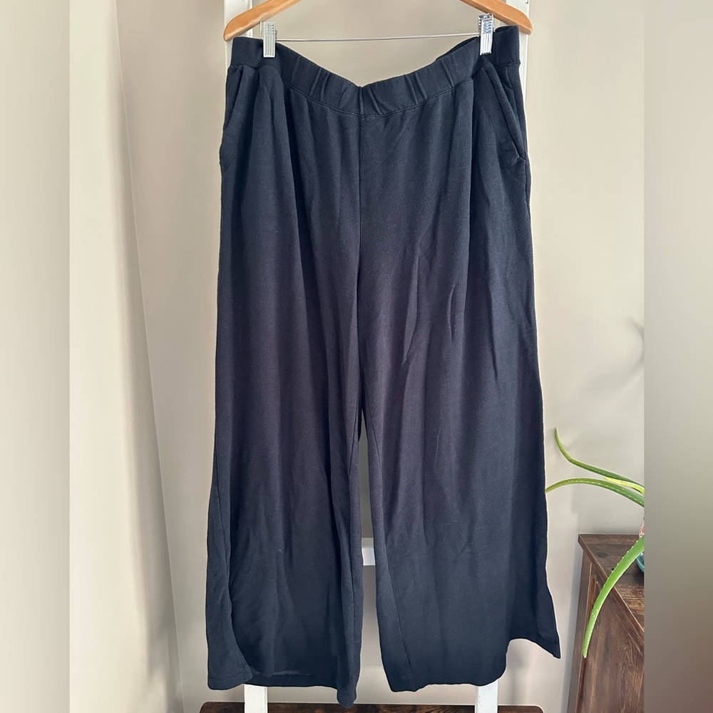 Anthropologie Black Wide-Leg Pants